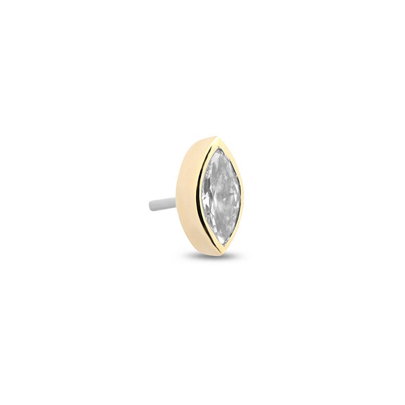 Picture of 14Kt Gold Jewelled Ovate Earring - 8mm Labret