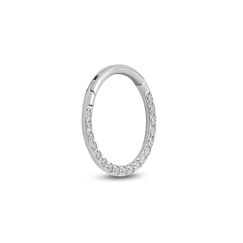 Picture of Forward Facing Hinged Jewelled Segment Earring - 8mm Labret