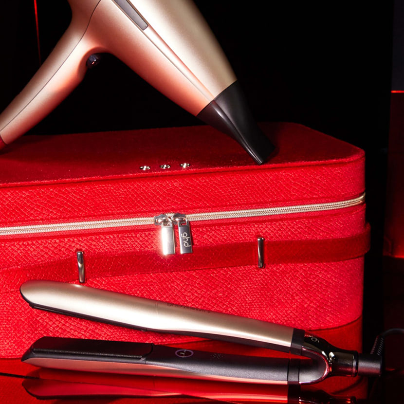 Picture of Deluxe Gift Set Platinum+ Straightener & Helios Dryer in Champagne Gold