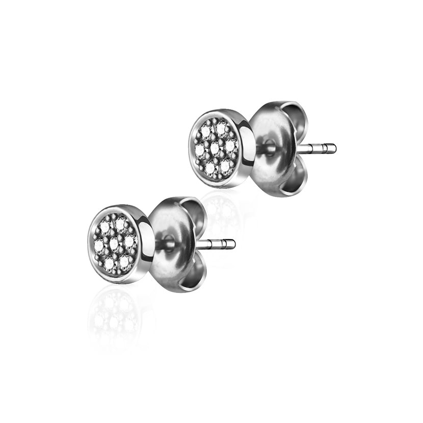Picture of Steel Earring Round Jewels Pair - 0.08mm