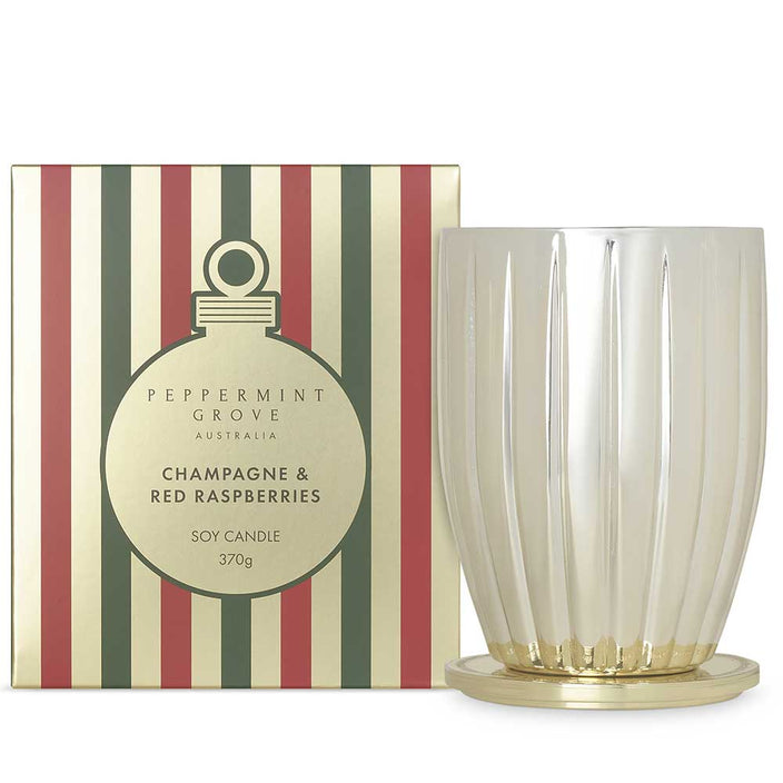Champagne & Red Raspberries Large Soy Candle 370g