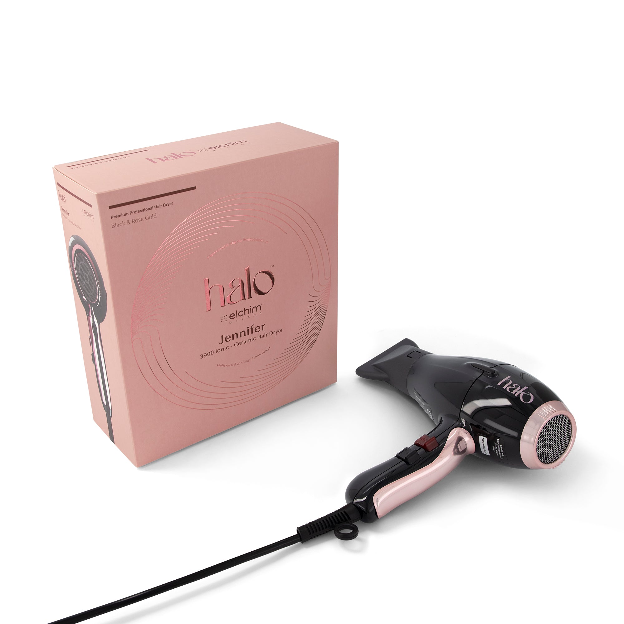 Picture of by Elchim Jennifer 3900 Ionic-Ceramic Hair Dryer - Black & Rose Gold