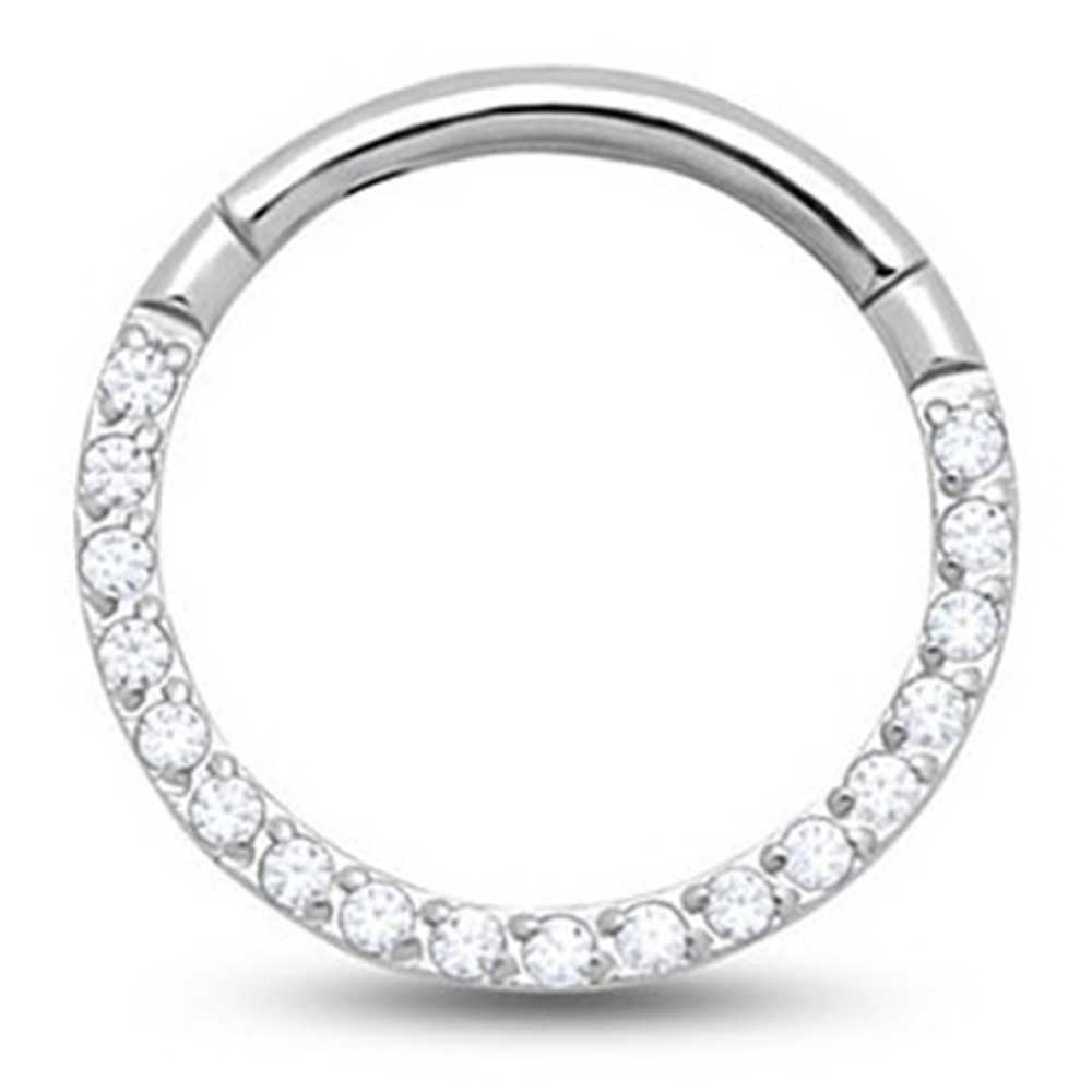 Picture of Forward Facing Hinged Jewelled Segment Earring - 6mm Labret