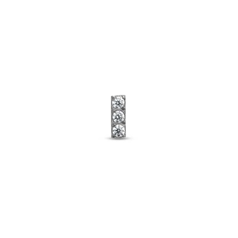 Picture of Jewelled Bar Attachment 3 Stones Earring - 6mm Labret