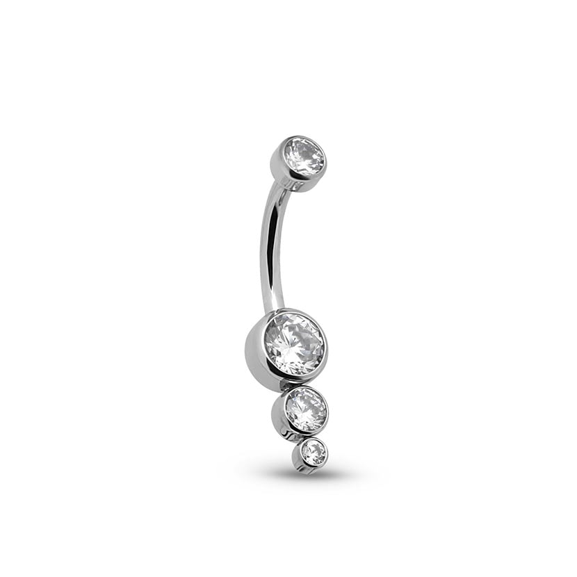 Picture of Jewelled Vertical Cluster Navel Bar - 1.6mm X 10mm