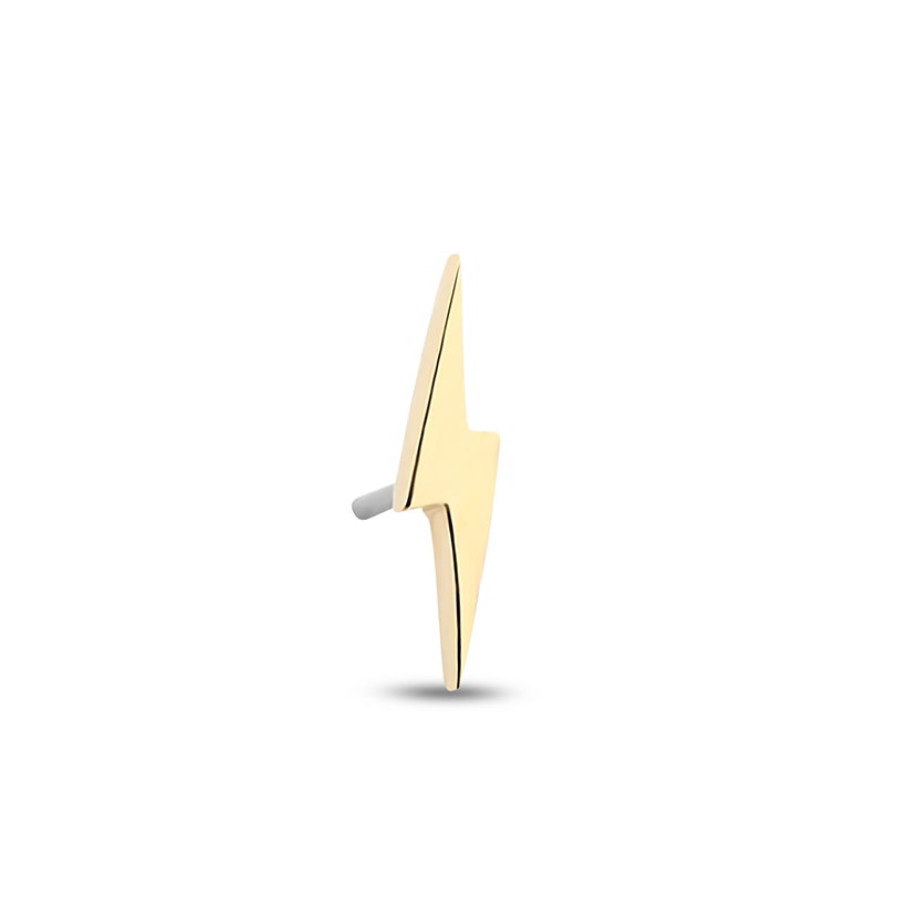 Picture of 14Kt Gold Lightening Bolt Earring - 6mm Labret