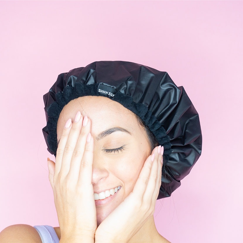 Picture of Lined Shower Cap Black