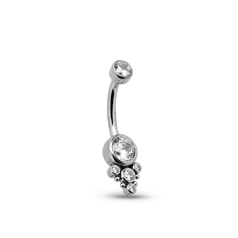 Picture of Jewelled Cluster Navel Bar - 1.6mm X 10mm