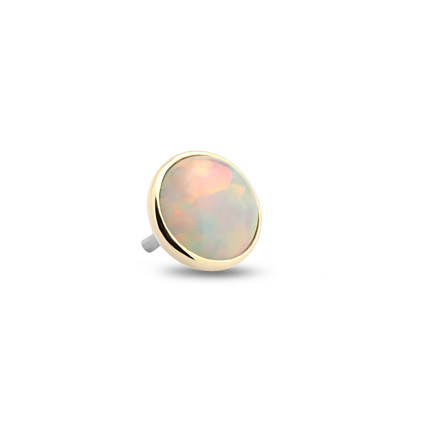 14Kt Gold Round Opal Earring - 6mm Labret