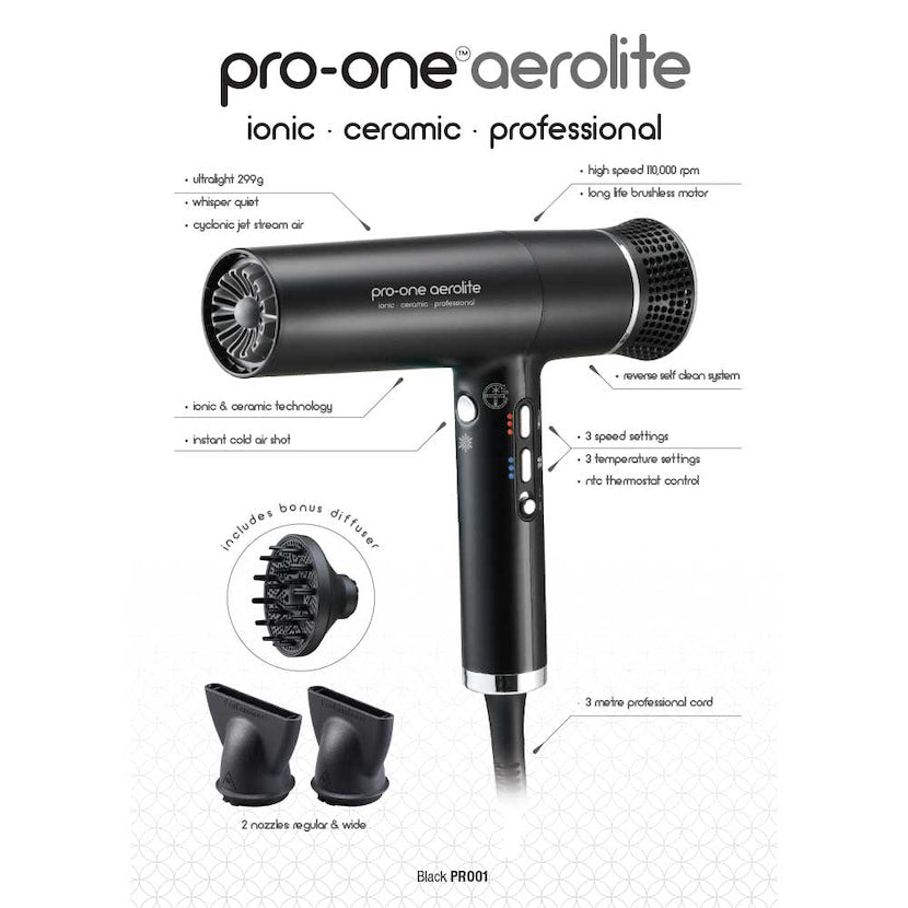 Aerolite Hairdryer - Black