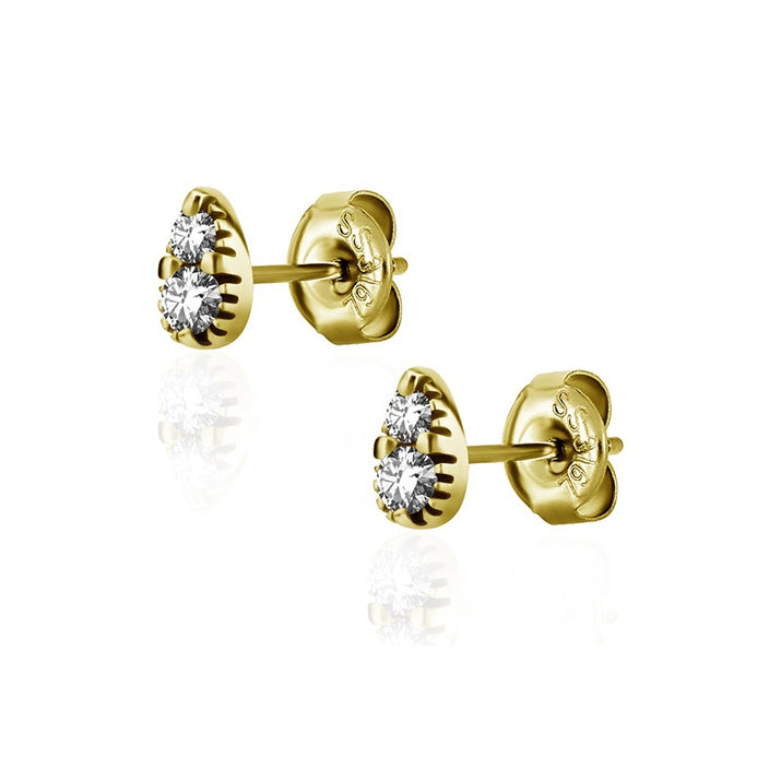 Pear Jewel Earring Pair 0.8mm - Gold Pvd