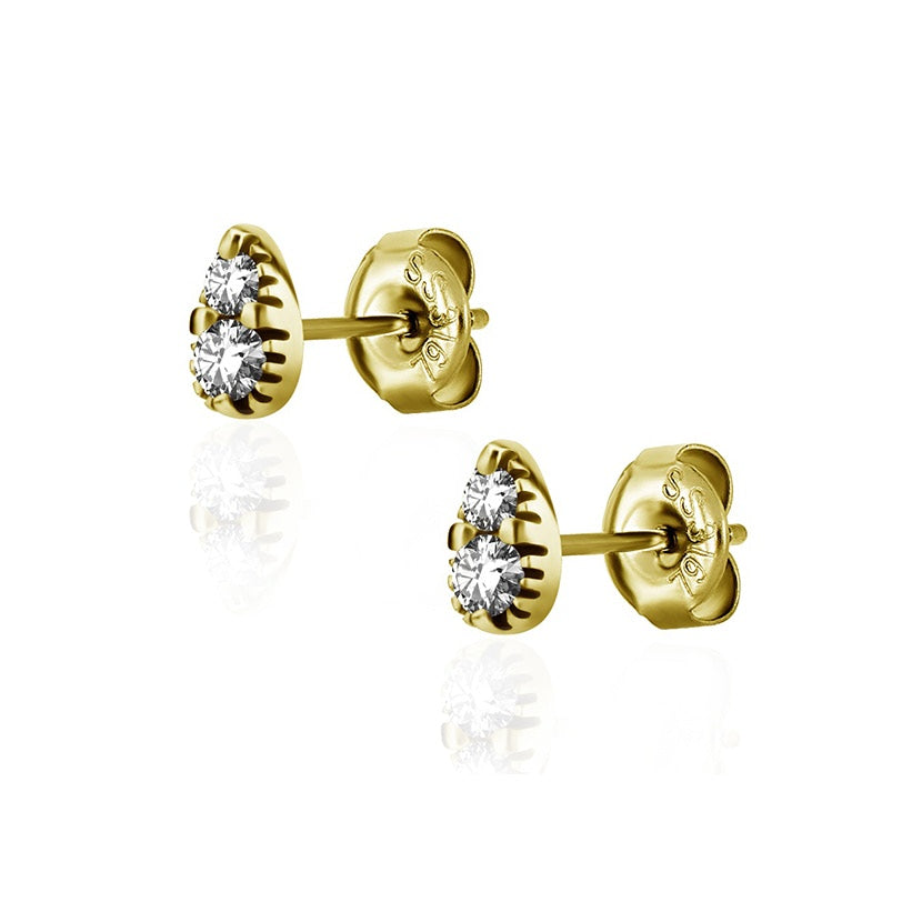 Picture of Pear Jewel Earring Pair 0.8mm - Gold Pvd