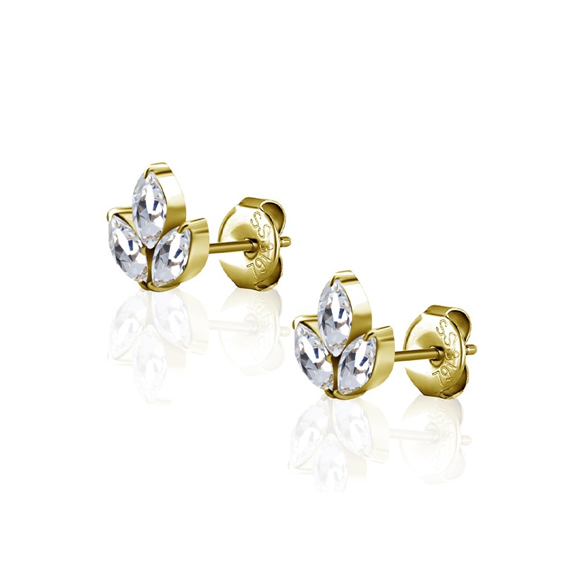 Picture of Gold Marquise Earring Pair- 0.8mm