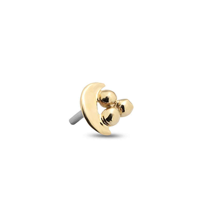 Picture of 14Kt Gold Moon & Stars Earring - 6mm Labret
