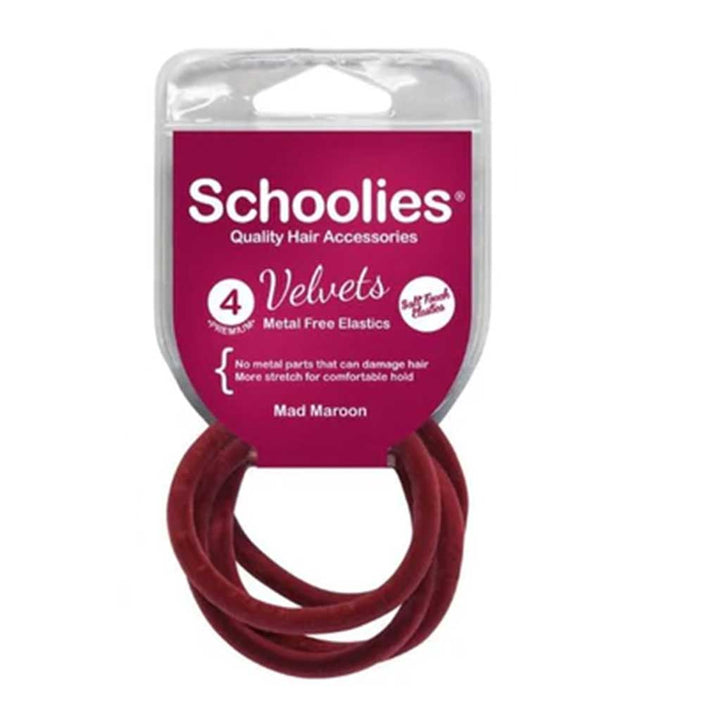 Metal Free Ponytail Holders 4pc mad maroon