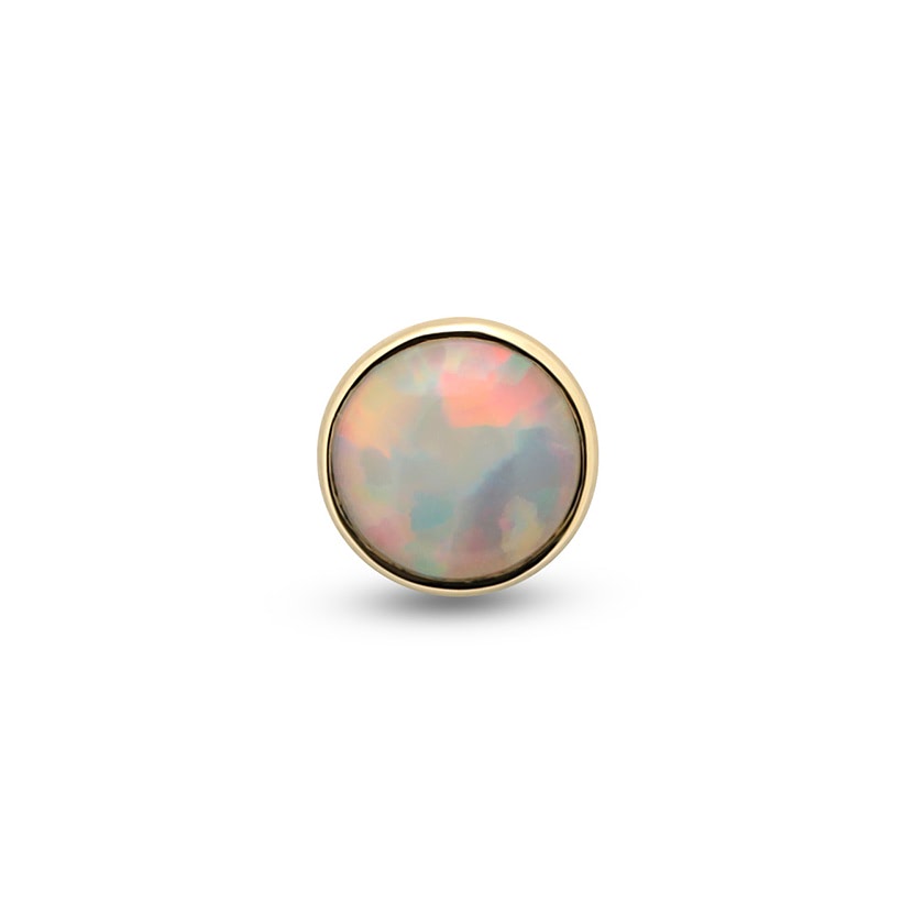 Picture of 14Kt Gold Round Opal Earring - 8mm Labret