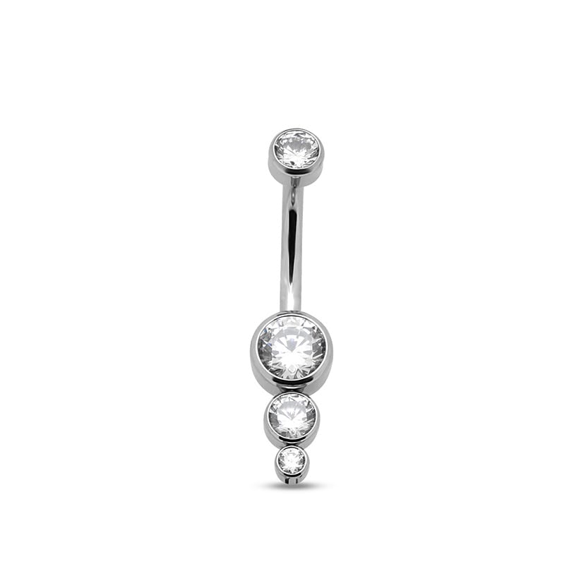 Picture of Jewelled Vertical Cluster Navel Bar - 1.6mm X 10mm