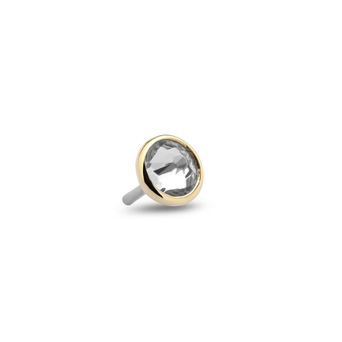 14Kt Gold Jewelled Bezel Earring - 6mm Labret