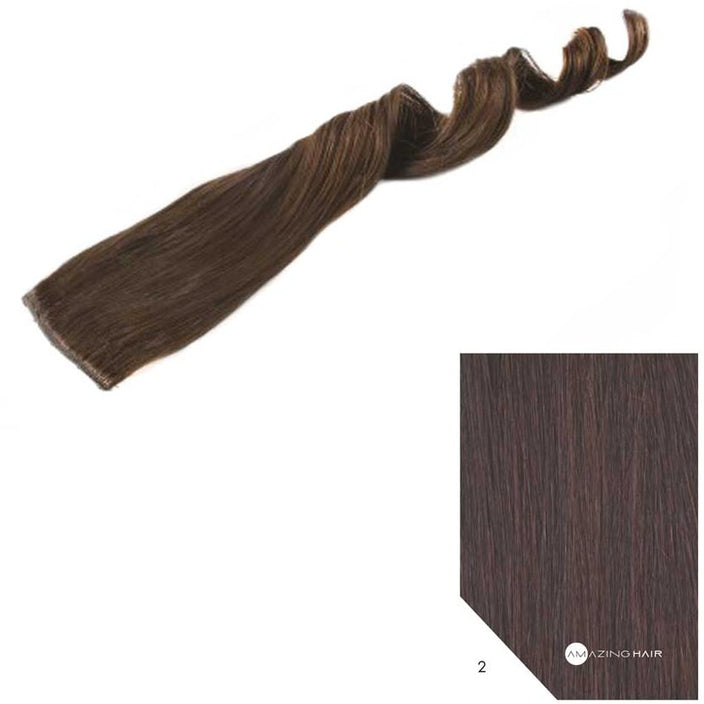 20" Human Hair 2 Clip-in - #2 Chocolate Brown