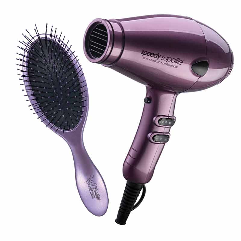 Picture of Supalite Dryer with Diffuser & Wet Dry Wonder Brush Purple
