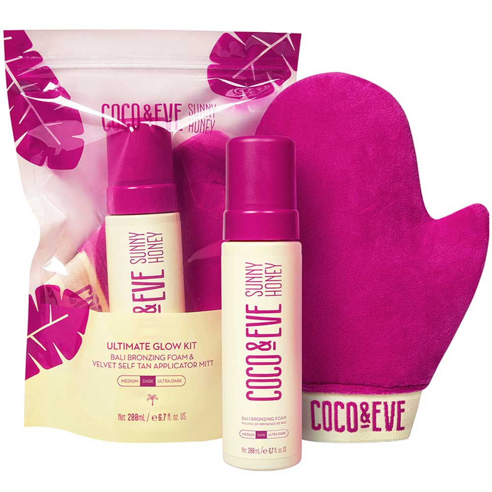 Picture of Coco & Eve Ultimate Glow Kit Dark shade foam + Tan Mitt 200ml