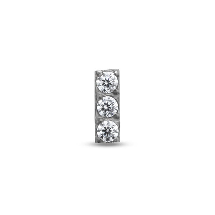 Jewelled Bar Attachment 3 Stones Earring - 8mm Labret