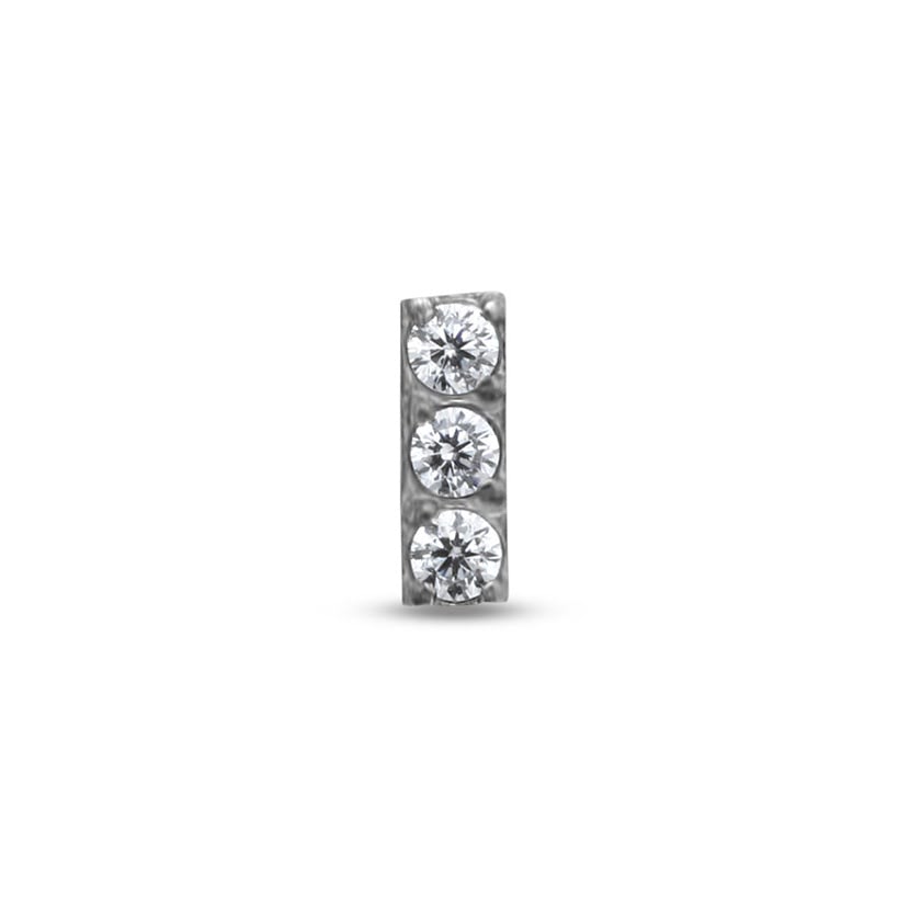Picture of Jewelled Bar Attachment 3 Stones Earring - 8mm Labret