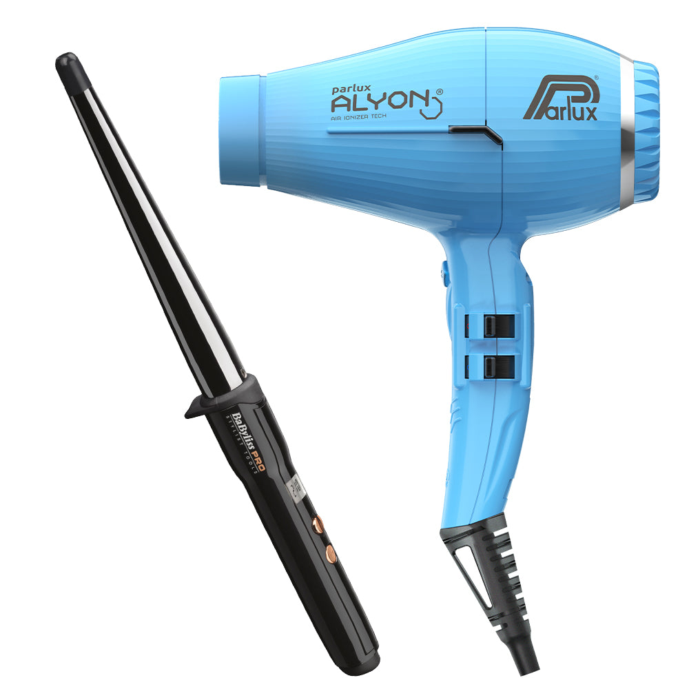 Picture of Alyon Dryer Turquoise with Free Ceramic Conical Curler 25mm-13mm