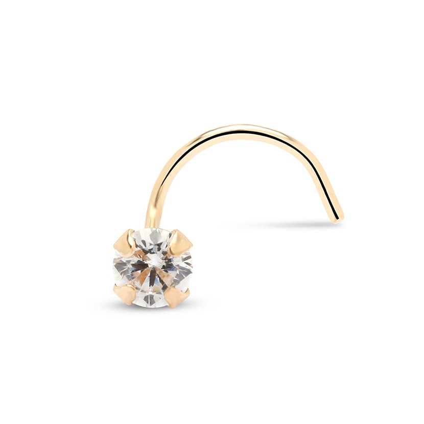Picture of 1.5mm Genuine Diamond Yellow Gold 14Kt Nose Stud