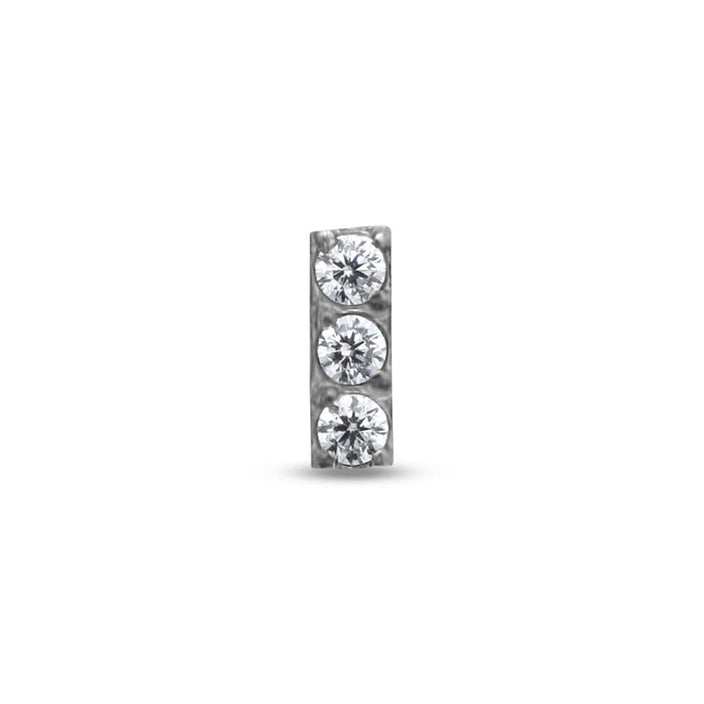 Jewelled Bar Attachment 3 Stones Earring - 6mm Labret