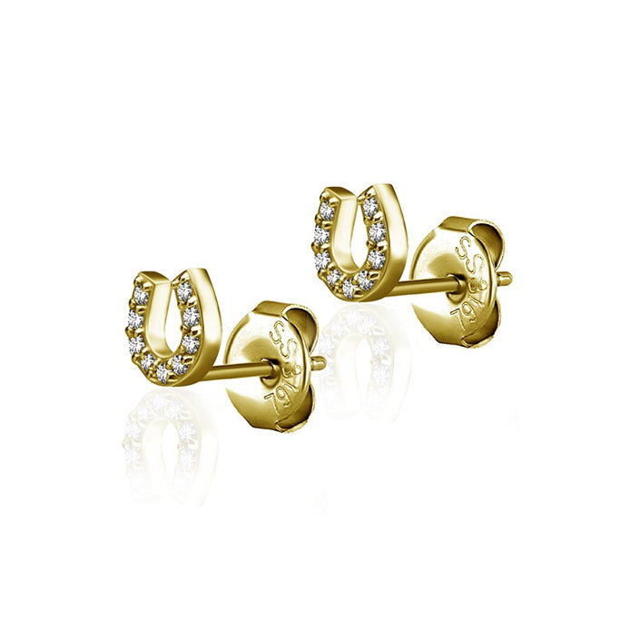 Horseshoe Earring Pair 0.8mm - Gold Pvd