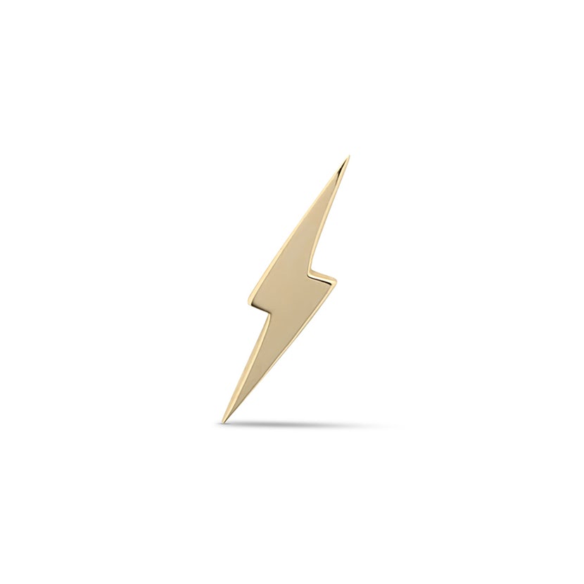 14Kt Gold Lightening Bolt Earring - 6mm Labret