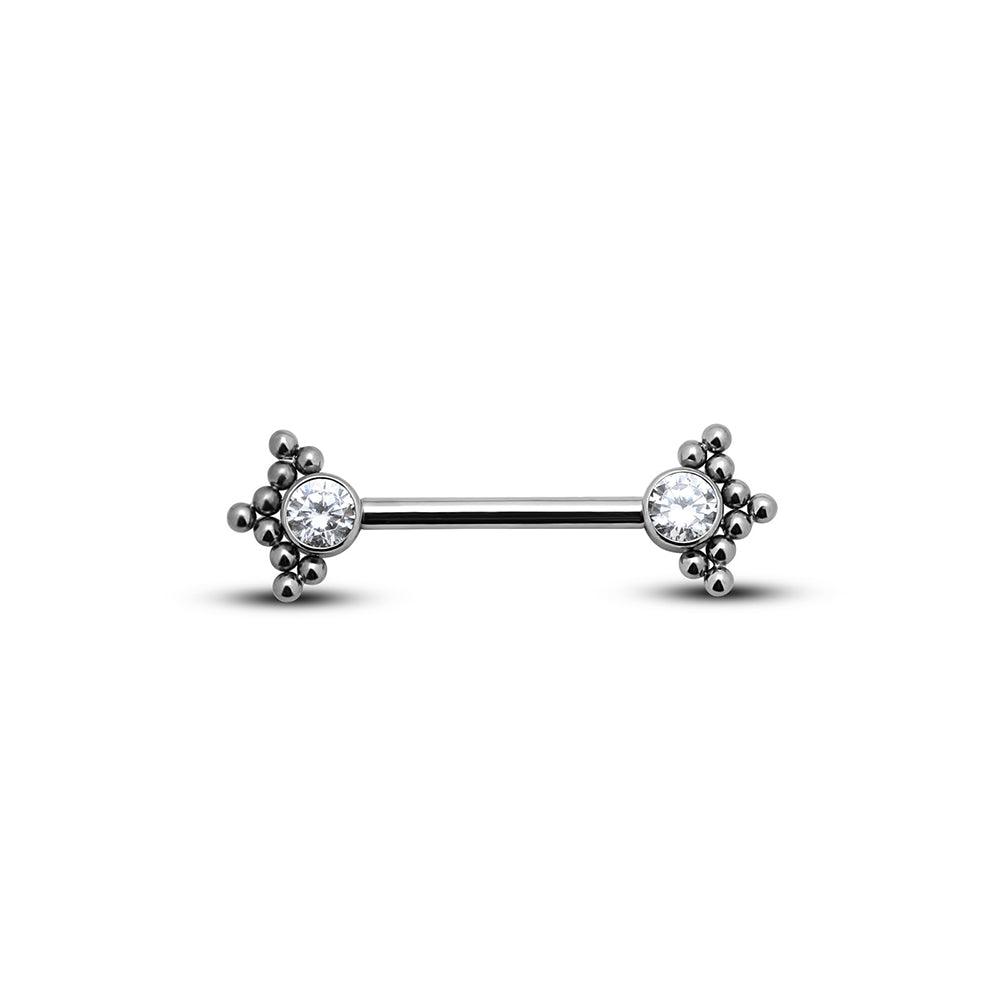 Picture of Threadless Single Jewel With Balls Nipple Cluster 1.6mm X 10mm