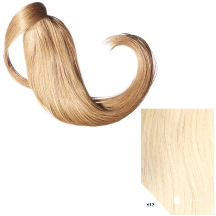 18" Human Hair Ponytail - #613 Light Blonde