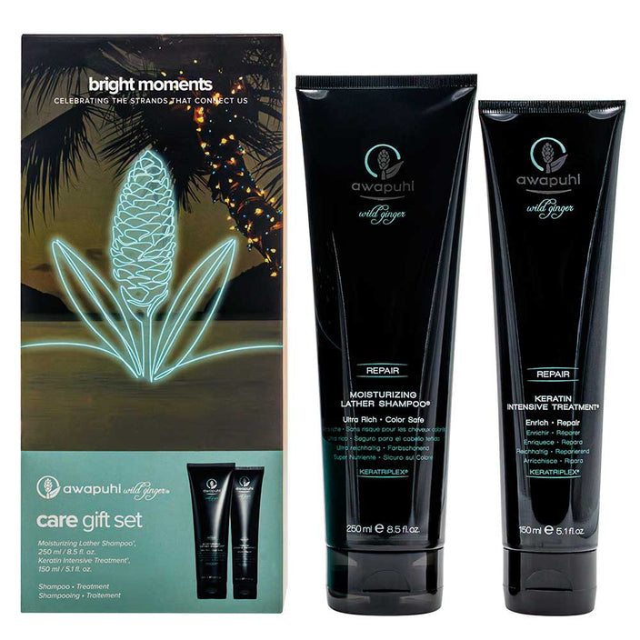 Awapuhi Wild Ginger Moisturizing Lather Shampoo & Keratin Cream Rinse Duo