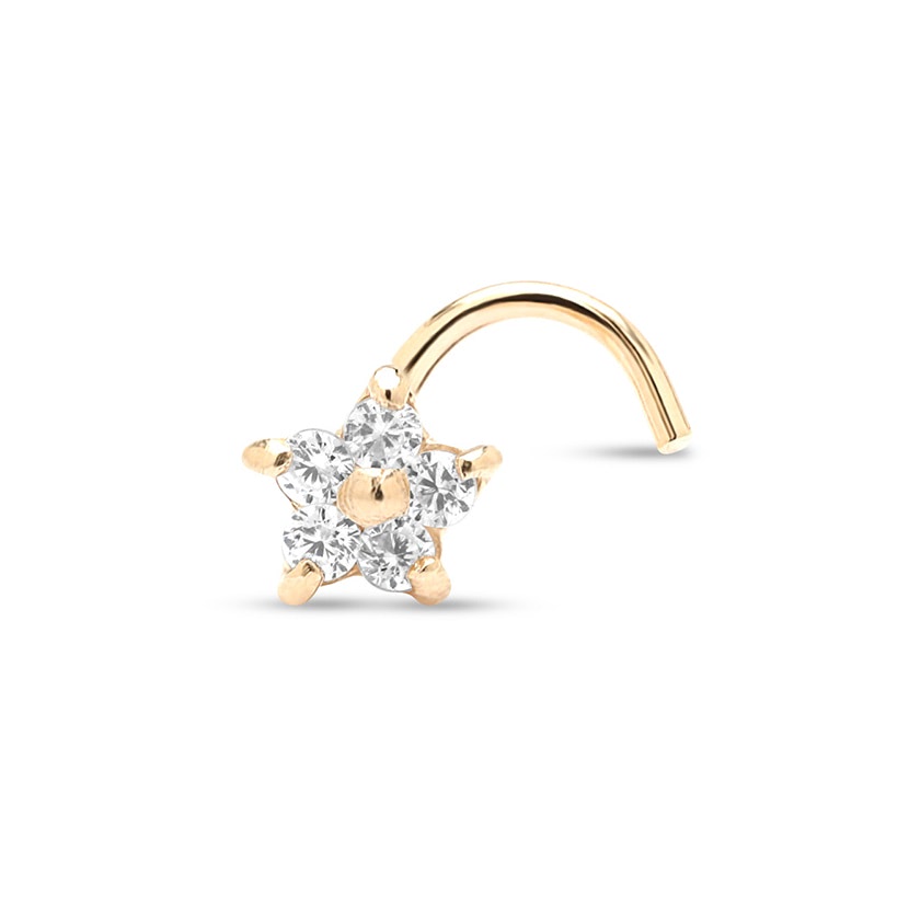Picture of 14Kt Yellow Gold Star Nose Stud