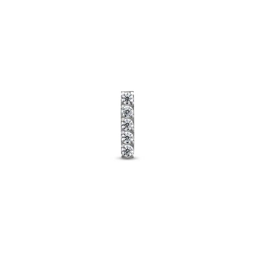 Picture of Titanium Jewelled Bar Attachment 5 Stones Earring - 6mm Labret