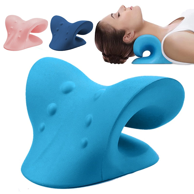 Neck Stretcher Neck Pain Relief Muscle Stimulator Massage Stretchers Back Posture Corrector Cervical Pillow Massager Portable