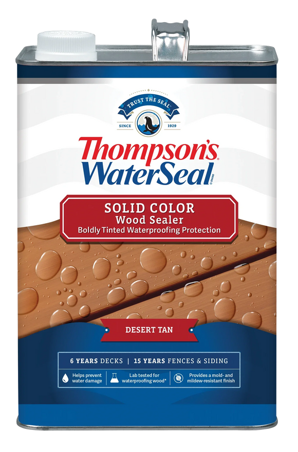 汤普森的®WaterSeal®纯色木封口机1加仑沙漠棕褐色