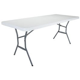 折叠桌,白色的聚乙烯与钢架,30 x 72年。