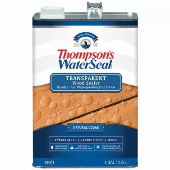 汤普森的®WaterSeal®透明自然雪松木材检验员1加仑