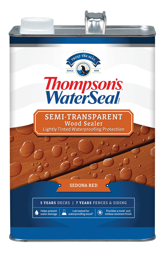 汤普森的®WaterSeal®半透明木材检验员1加仑塞多纳红