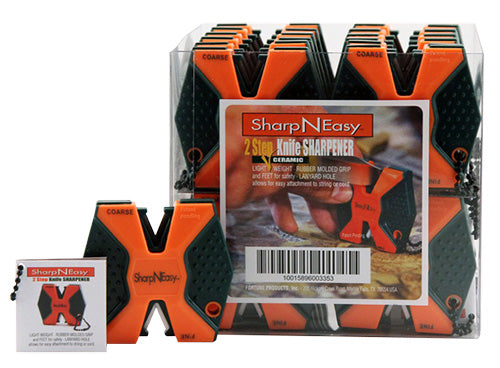 Accusharp SharpNEasy两步好,粗陶瓷石材磨具塑柄黑色/橘色24包