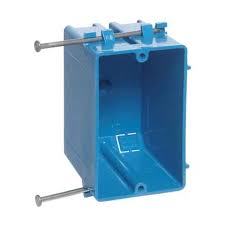 Carlon B120A-UPC Zip盒®蓝色&贸易1-Gang插座盒3-1/4英寸PVC深度