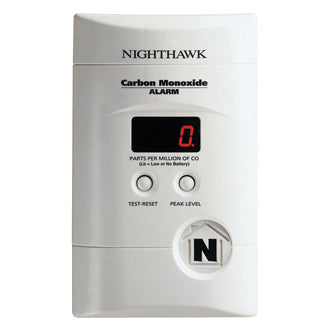 Kidde Nighthawk™交流插件式一氧化碳报警器，数字显示KN-COPP-3