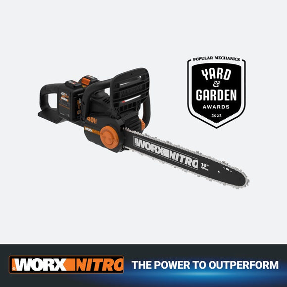Worx 40 v权力分享无绳16“电锯和无刷电机