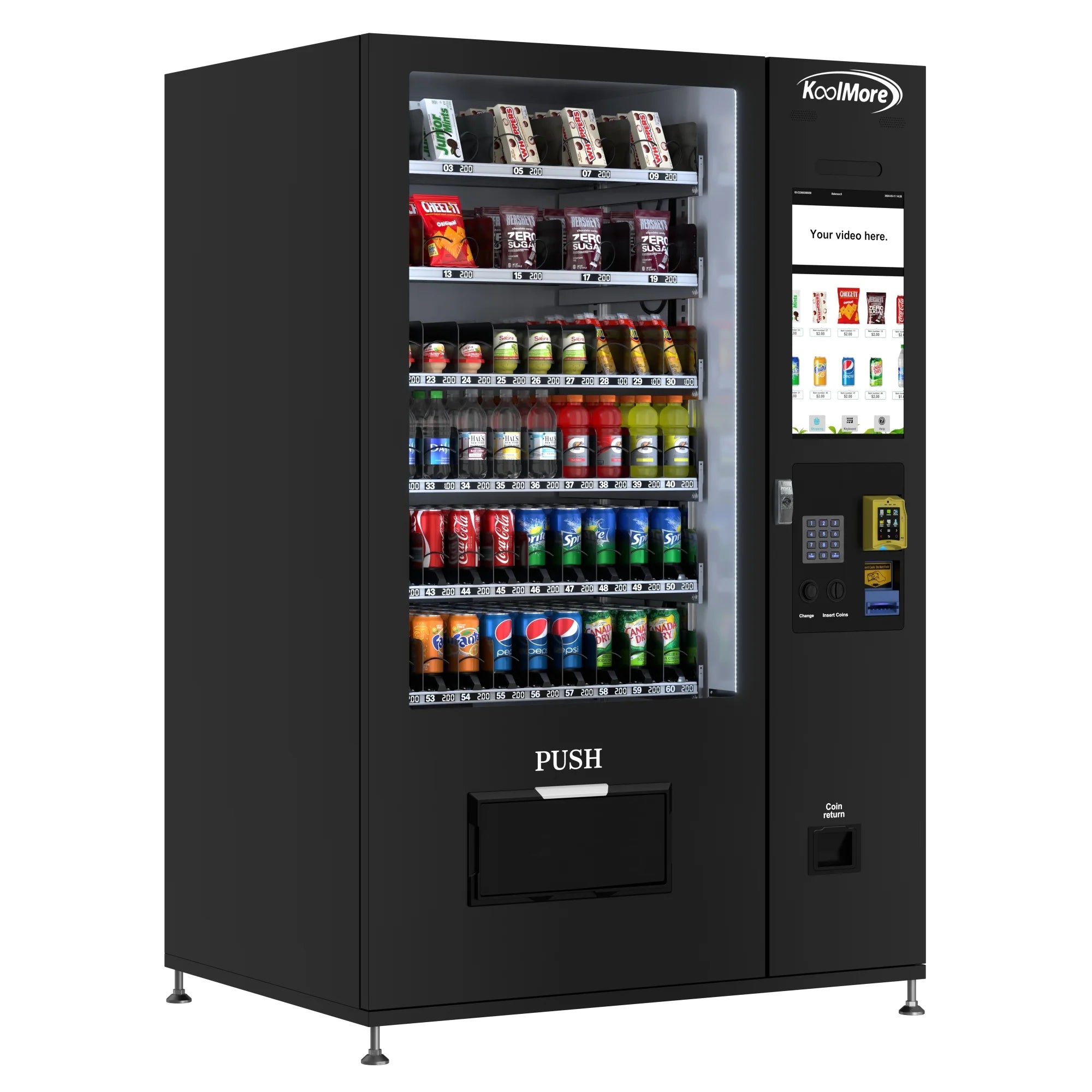 Koolmore KM-VMRT-50-BR | Touch Screen 60 Slots Refrigerated Vending Machine w/ Bill Acceptor - Image 4