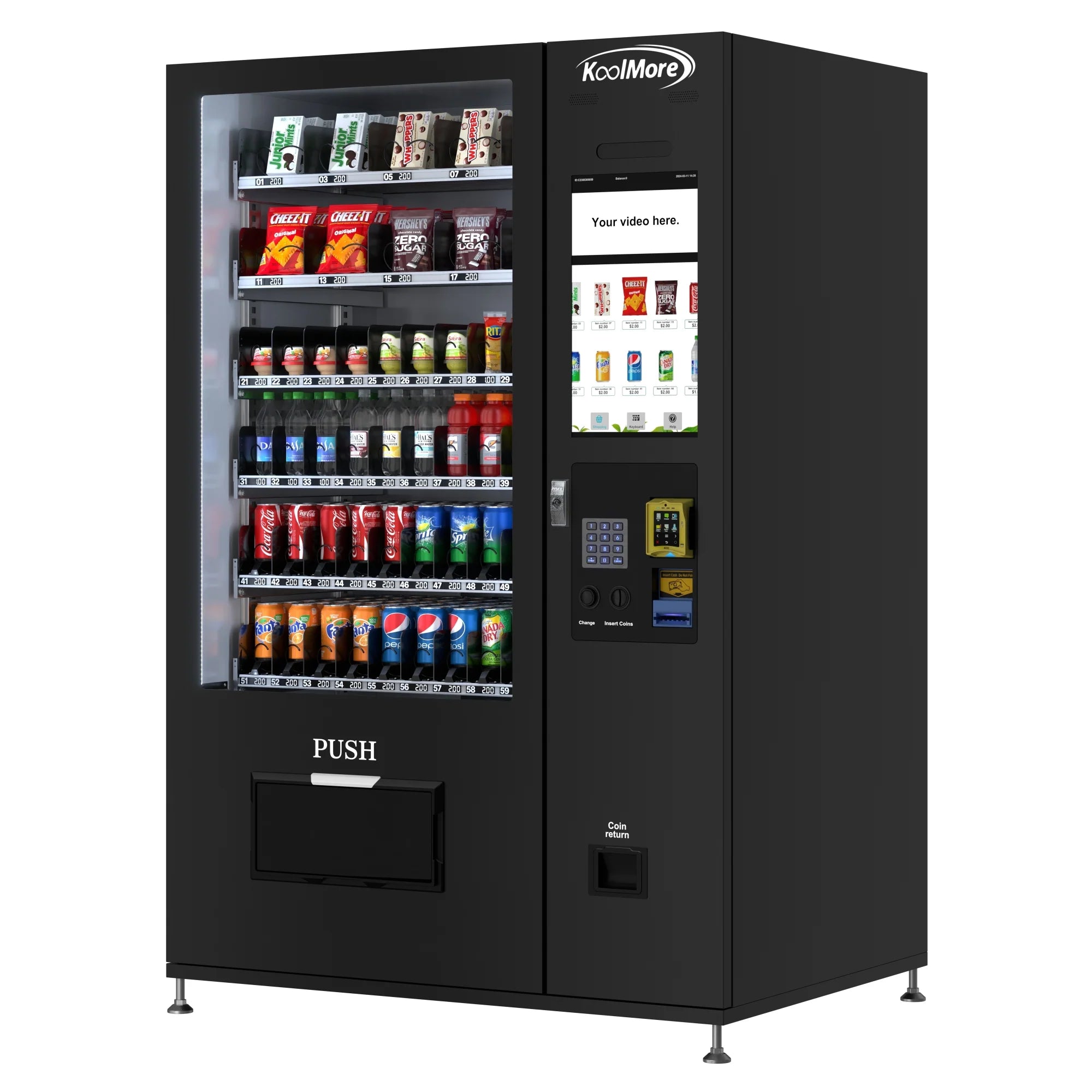 Koolmore KM-VMRT-50-BR | Touch Screen 60 Slots Refrigerated Vending Machine w/ Bill Acceptor - Image 8