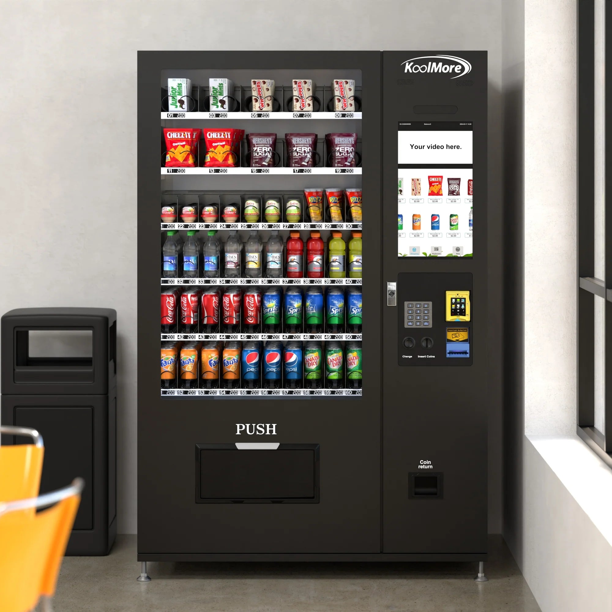 Koolmore KM-VMRT-50-BR | Touch Screen 60 Slots Refrigerated Vending Machine w/ Bill Acceptor - Image 10