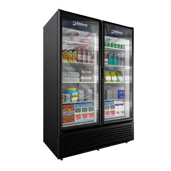 Imbera VRD43 HC BW SD | 54" Wide 2 Sliding Door Black Bottom Mount Merchandiser Refrigerator - Image 4